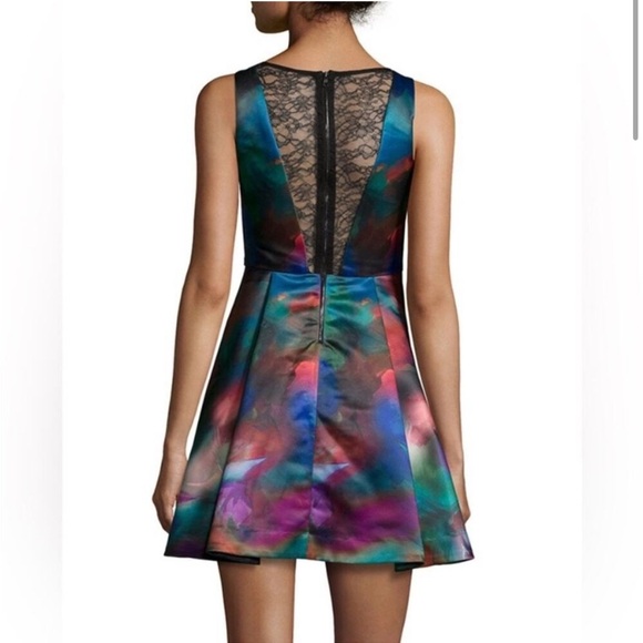 NWT Alice + Olivia Bella Watercolor A-Line Dress - Picture 2 of 7